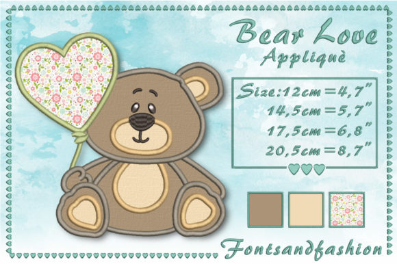 Bear Love Appliqué: A Charming Addition to Your Shop
