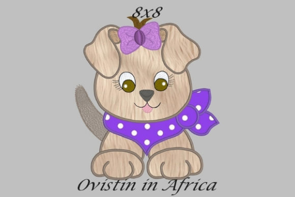 Charming Cool Baby Puppy Large Embroidery Design