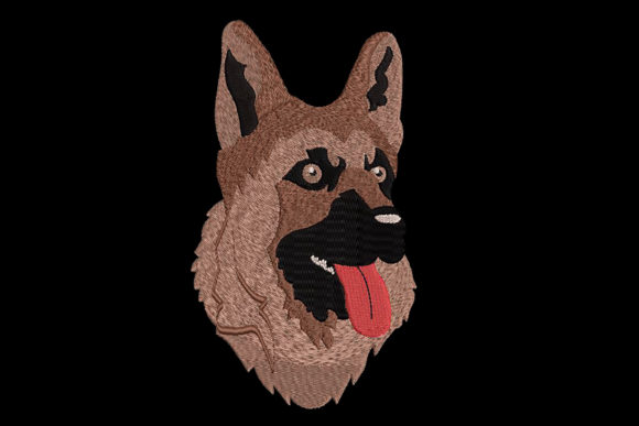 Charming Dog German Shepherd Embroidery