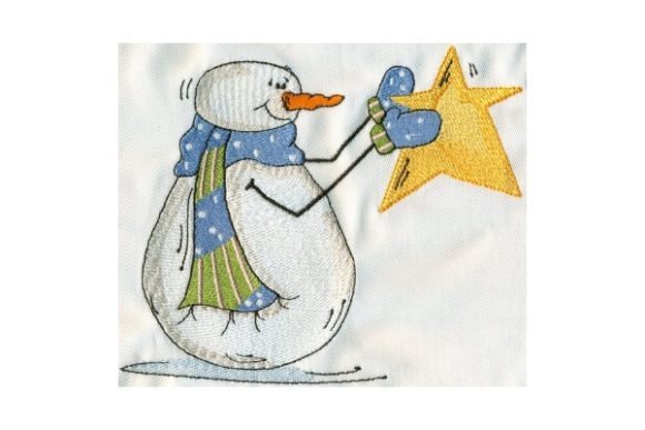 Charming Sassy Holding Star Snowman Design
