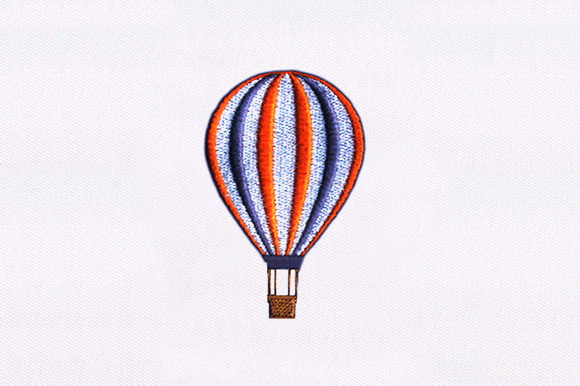 Colorful Hot Air Balloon Embroidery Design
