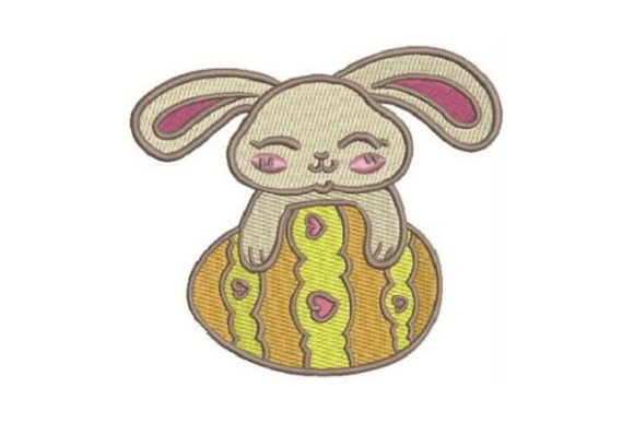 Cute Easter Bunny Egg for Charming Embroidery