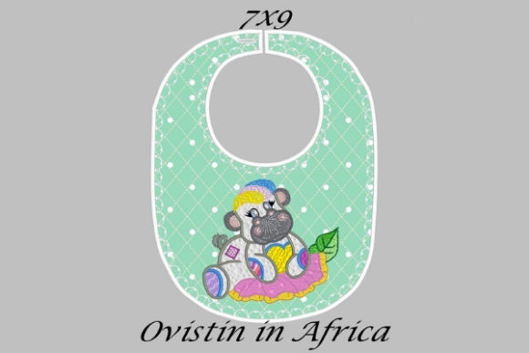 Cute Green Baby Hippo Bib for Small Sizes