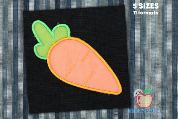 Green and Red Carrot Applique for Apparel
