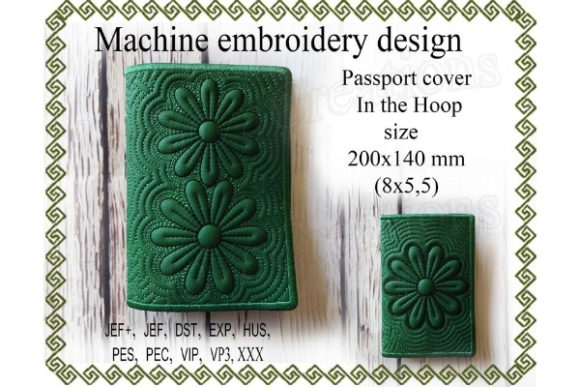Passport Cover in the Hoop - Flower Embroidery