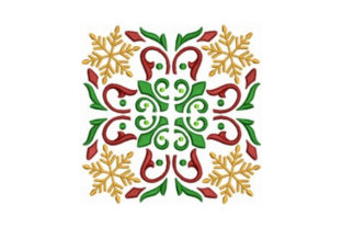 Snowflake Quilt Block: A Festive Embroidery Delight