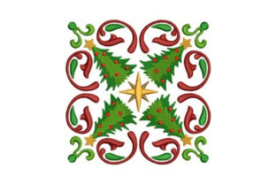 Tree Quilt Block: A Festive and Charming Embroidery Design